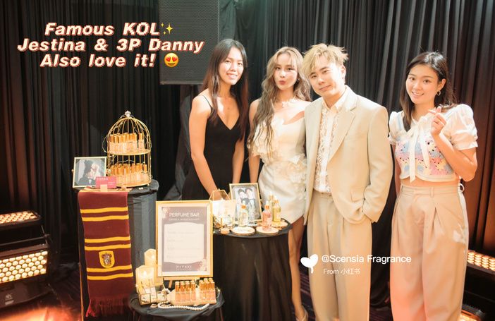 KOL couple at a themed Perfume Bar