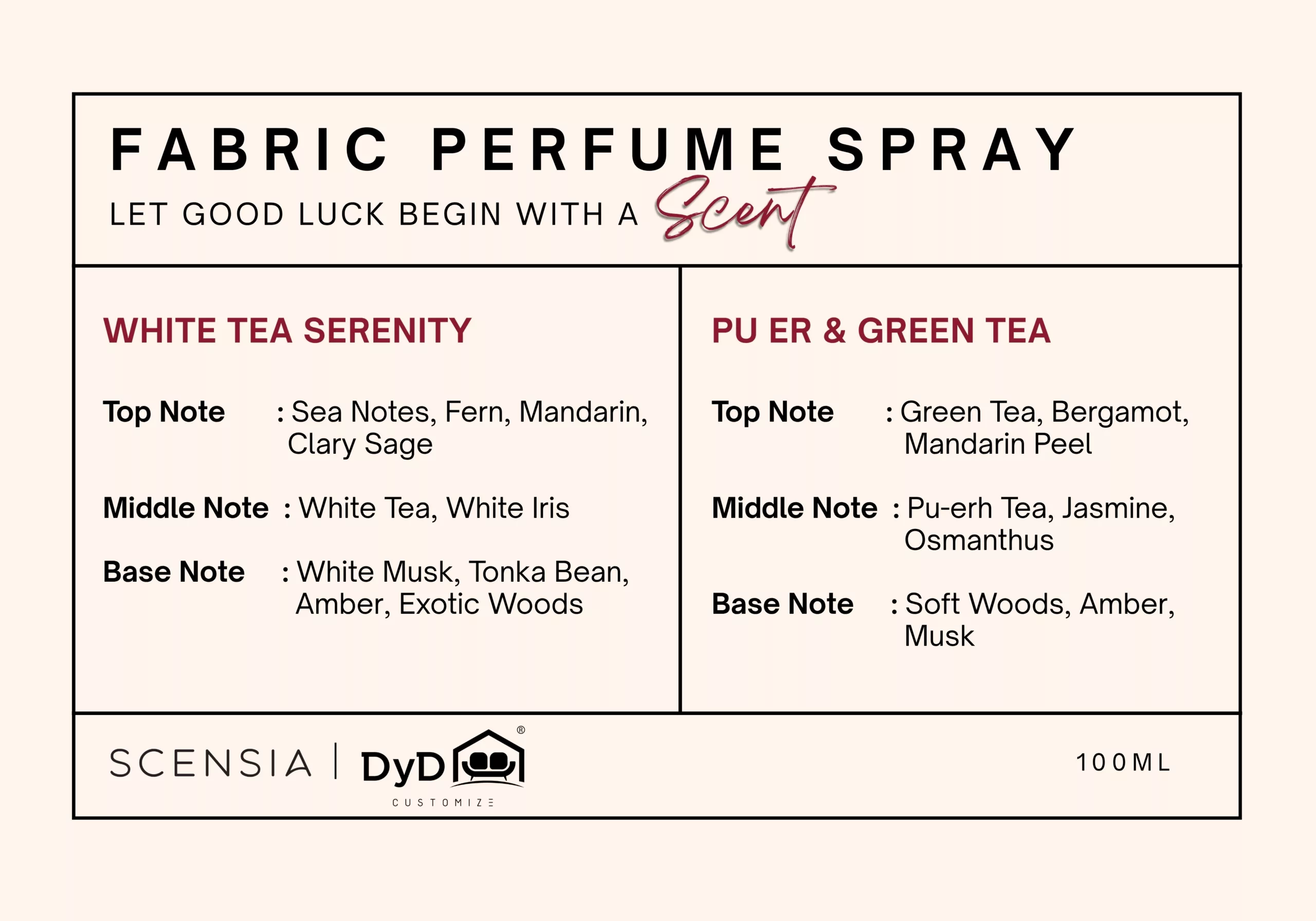 scensia dyd perfume Fabric Spray CARD 2 Fabric Perfume Spray - Anti Mite