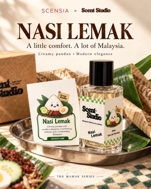Scent Studio Nasi Lemak perfume, Mamak Series by SCENSIA, inspired by Malaysia's national dish, nasi lemak